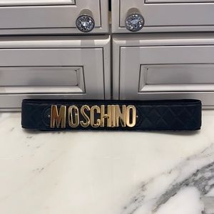 COPY - Moschino black belt with gold letters -celebs fav